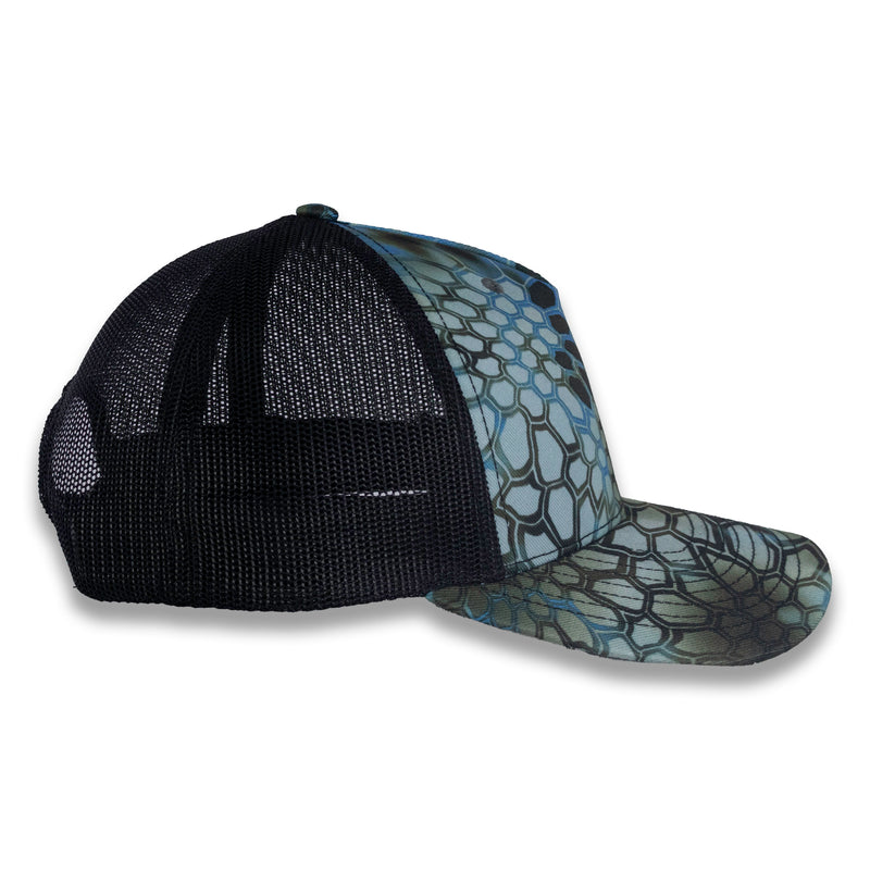 Richardson Five Panel Trucker - Kryptek - Neptune Black