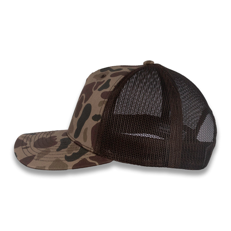 Richardson Five Panel Trucker - Duck - Bark Duck Camo Brown