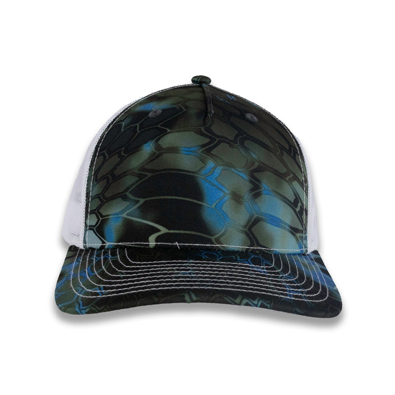 Richardson Five Panel Trucker - Kryptek - Neptune White
