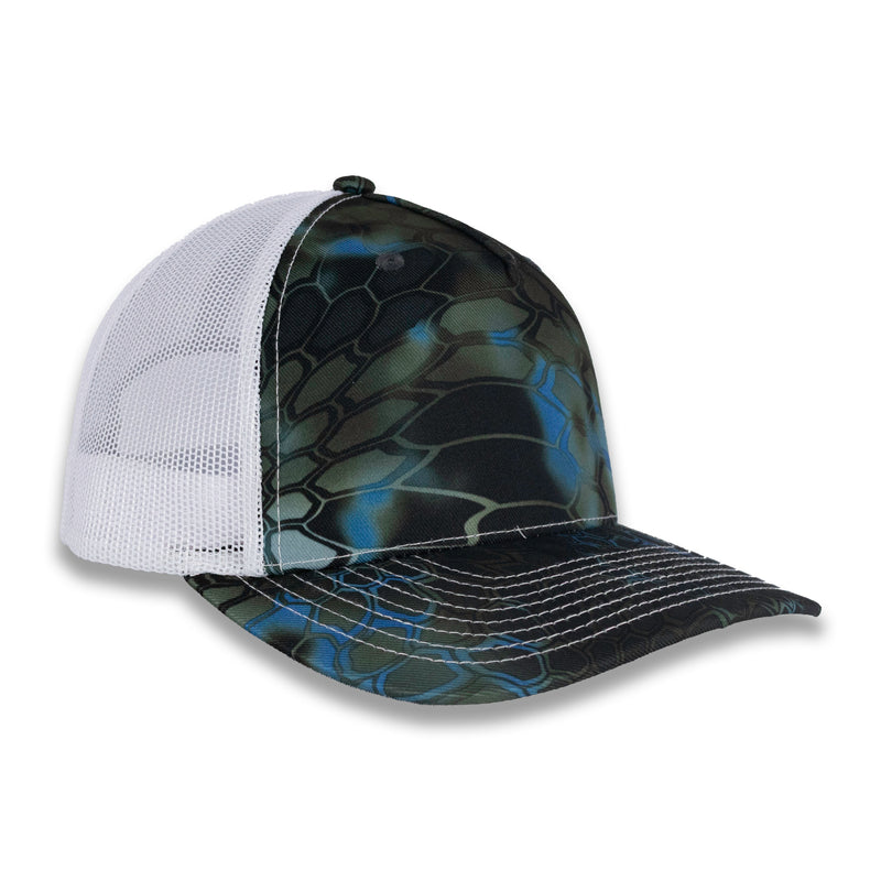 Richardson Five Panel Trucker - Kryptek - Neptune White