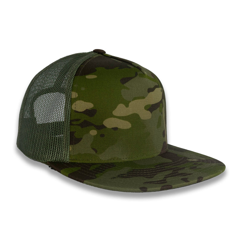 Yupoong Five-Panel Classic Mesh Trucker's Cap - Multicam Tropic/Green