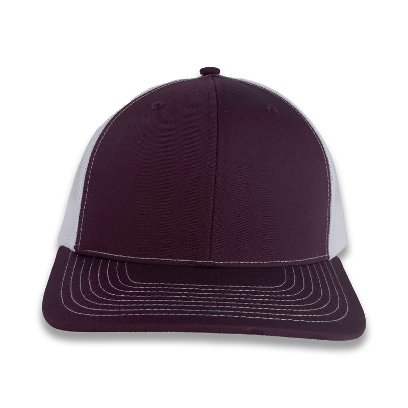 Richardson 112 Split Trucker - Maroon/White