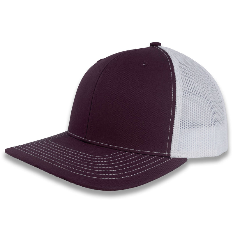 Richardson 112 Split Trucker - Maroon/White