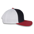 Richardson Tri-Color Twill Trucker - Black/White/Red