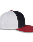 Richardson Tri-Color Twill Trucker - Black/White/Red