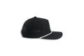 1010 Five-Panel Rope Performance Cap, Black with White Rope, right side