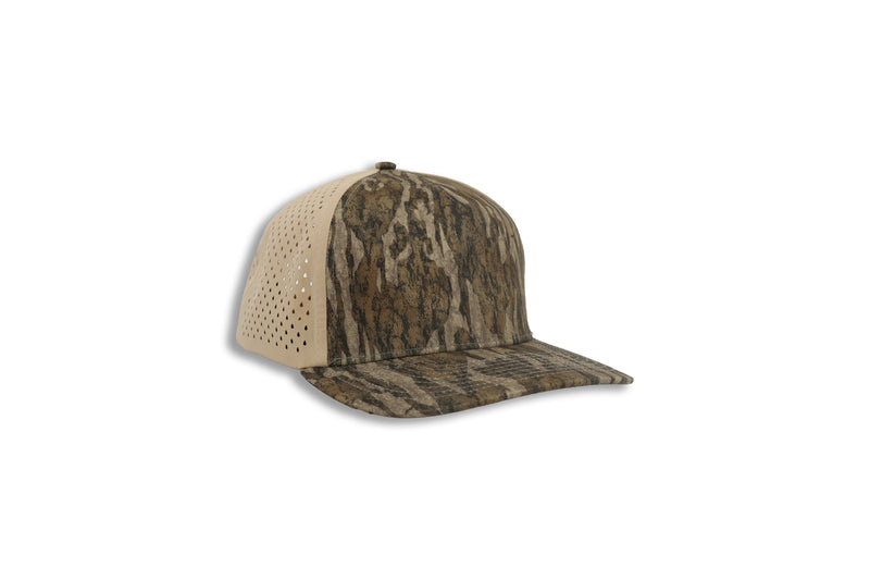 1010 five-panel performance cap, Mossy Oak Camo, left turn