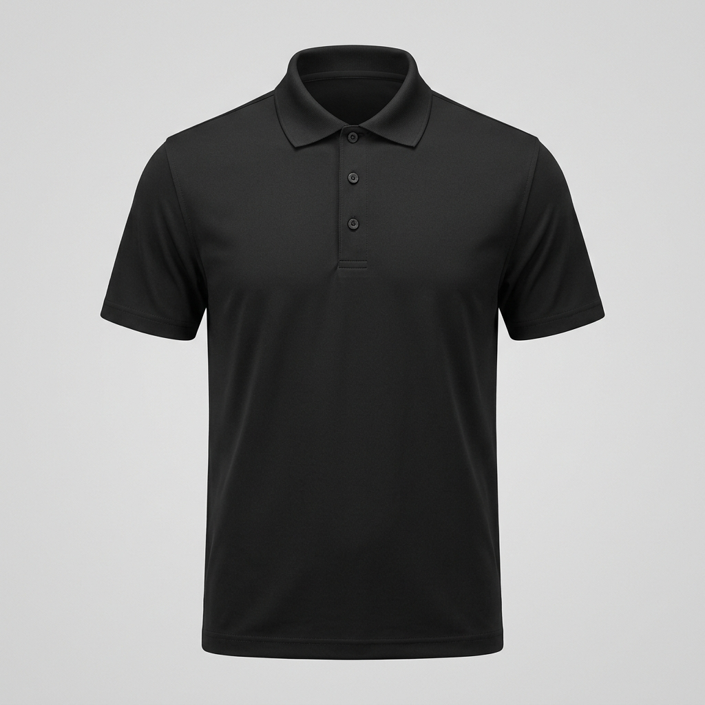 Placeholder mockup - blank black polo, Southcreek Trucking logo to be added
