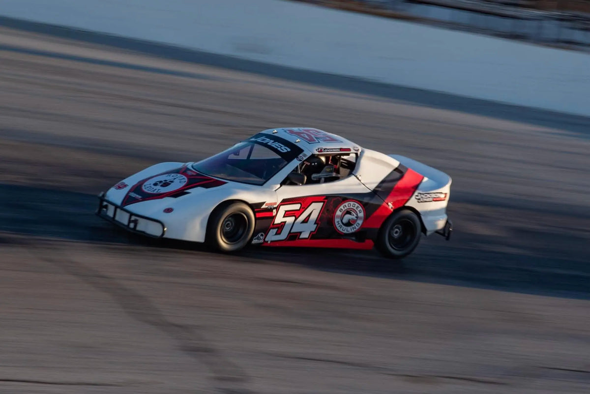 Race car with custom graphics