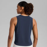 QCMR - Cropped Racerback Tank (Navy)