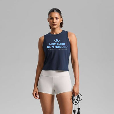 QCMR - Cropped Racerback Tank (Navy)