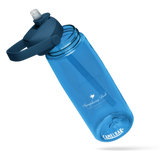Oxford Blue Symphony Park flip straw water bottle, front detail