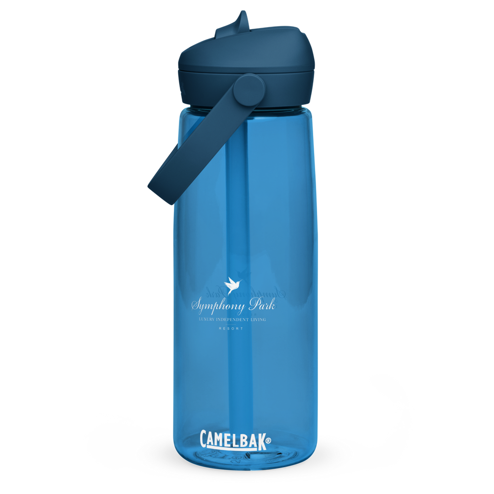 Oxford Blue Symphony Park flip straw water bottle, front
