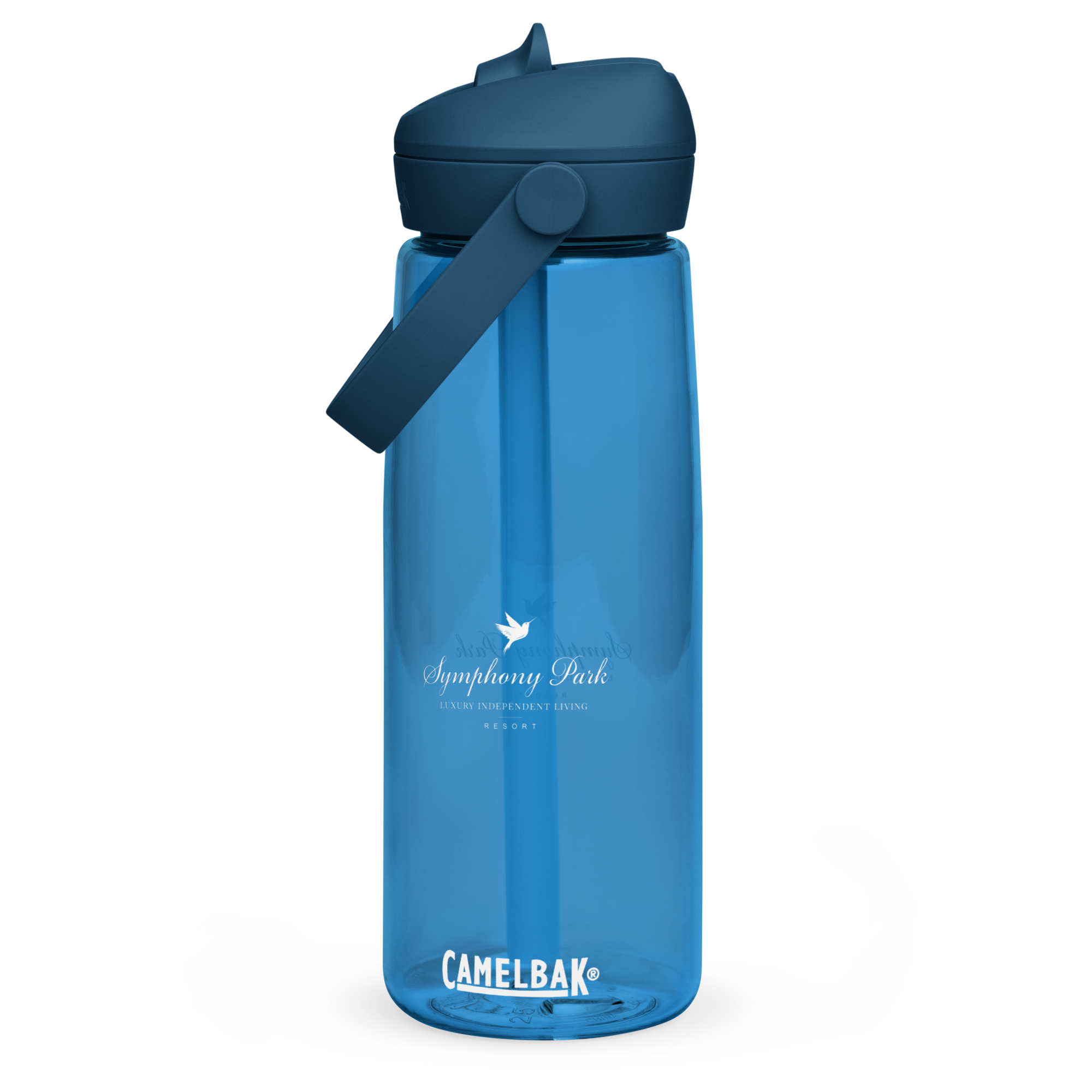 Oxford Blue Symphony Park flip straw water bottle, front