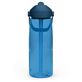 Oxford Blue Symphony Park flip straw water bottle, left side