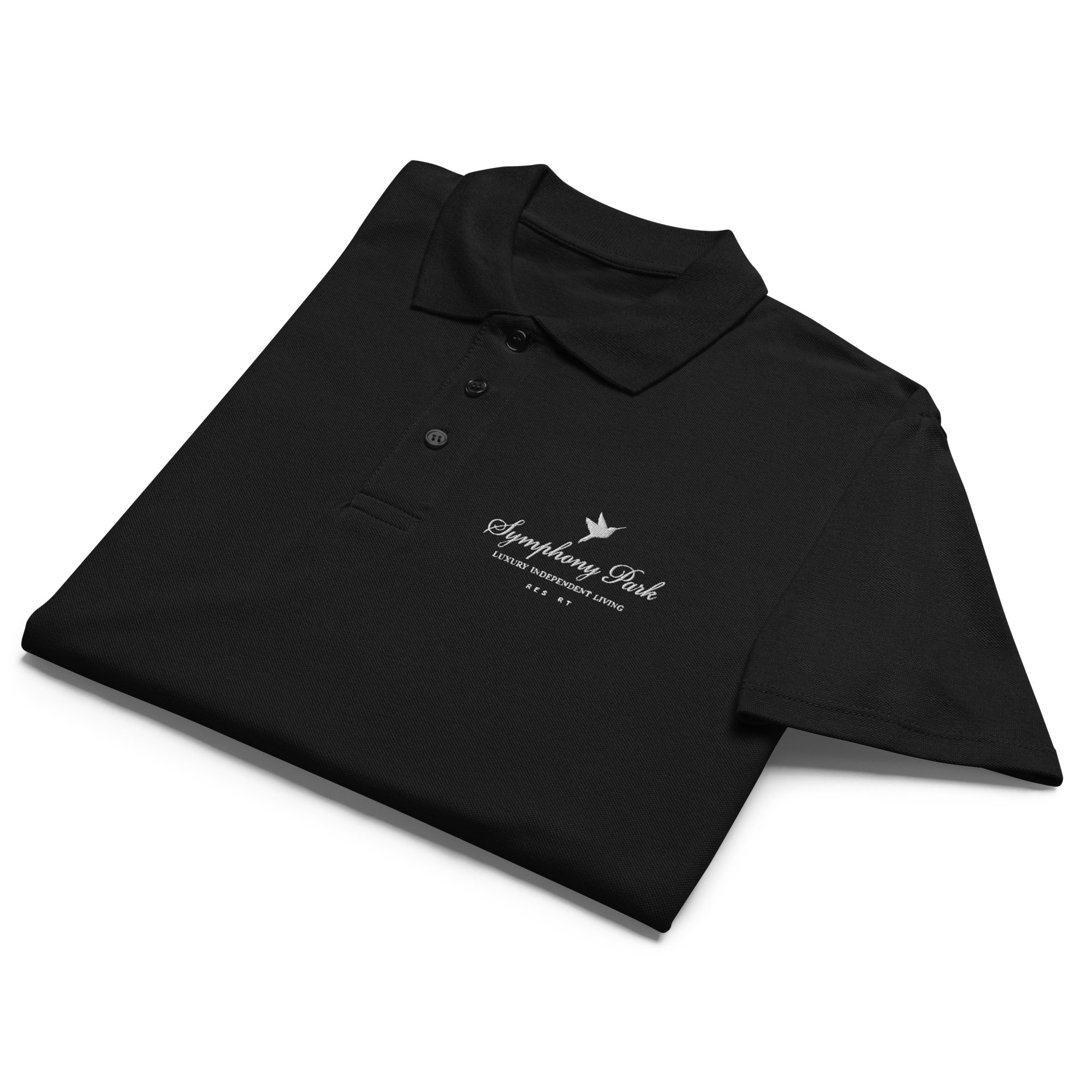 Black Symphony Park premium pique polo, alternate view