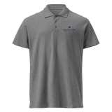 Grey Melange Symphony Park premium pique polo, front detail