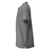 Grey Melange Symphony Park premium pique polo, left side