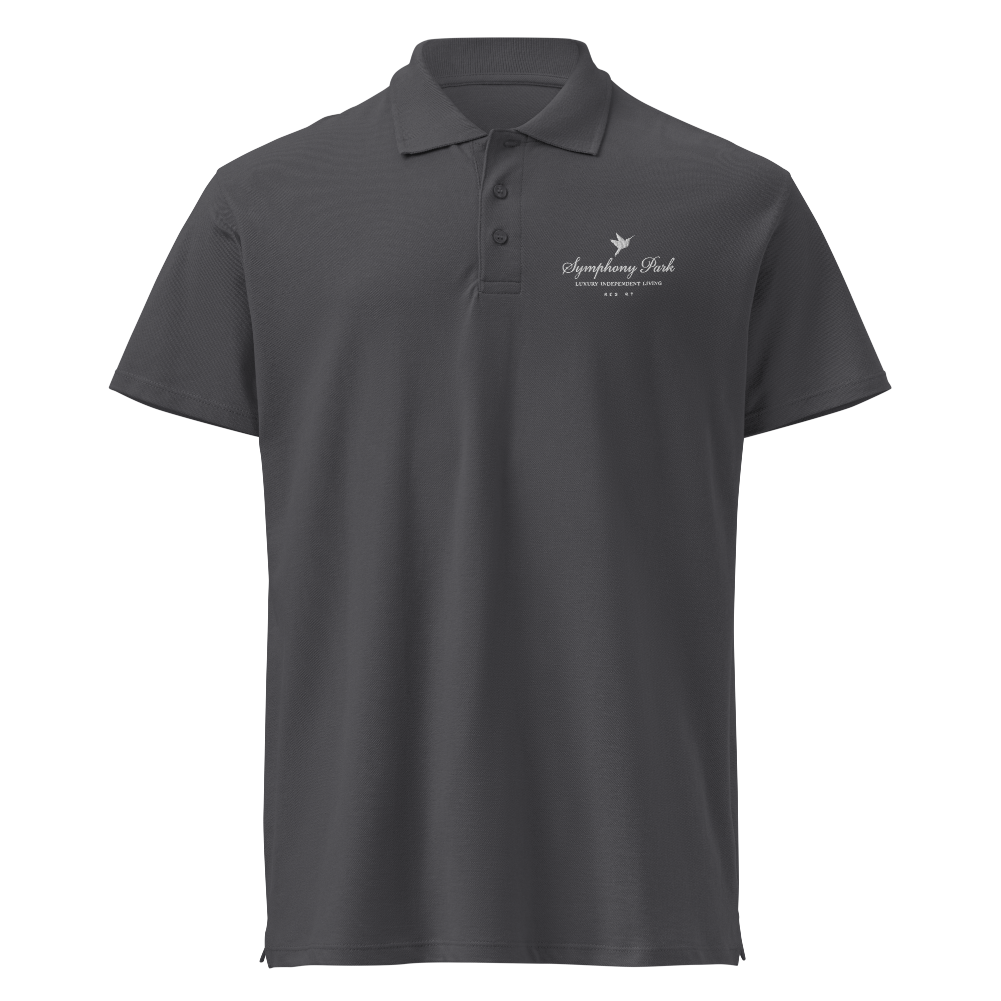 Mouse Grey Symphony Park premium pique polo, front