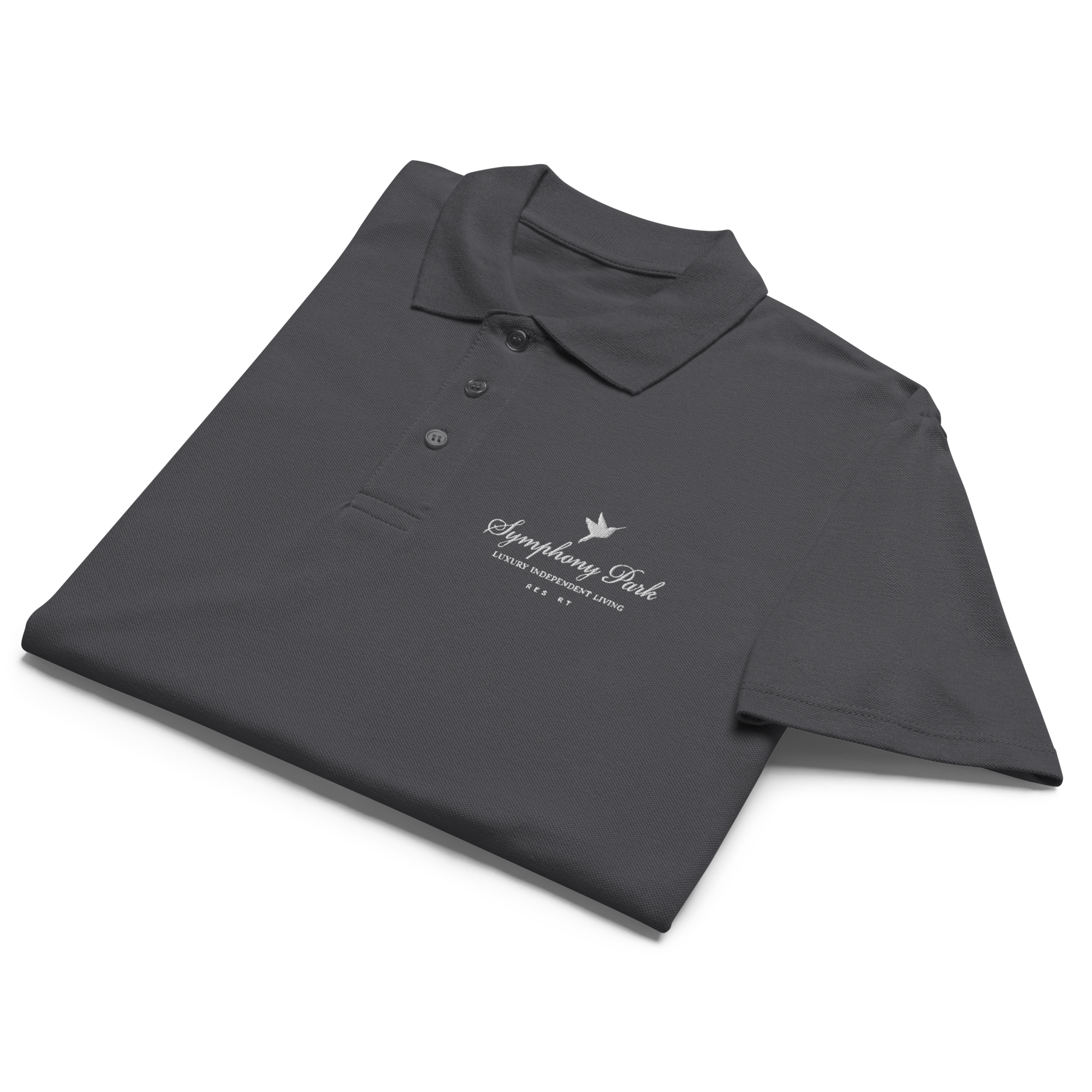 Mouse Grey Symphony Park premium pique polo, alternate view