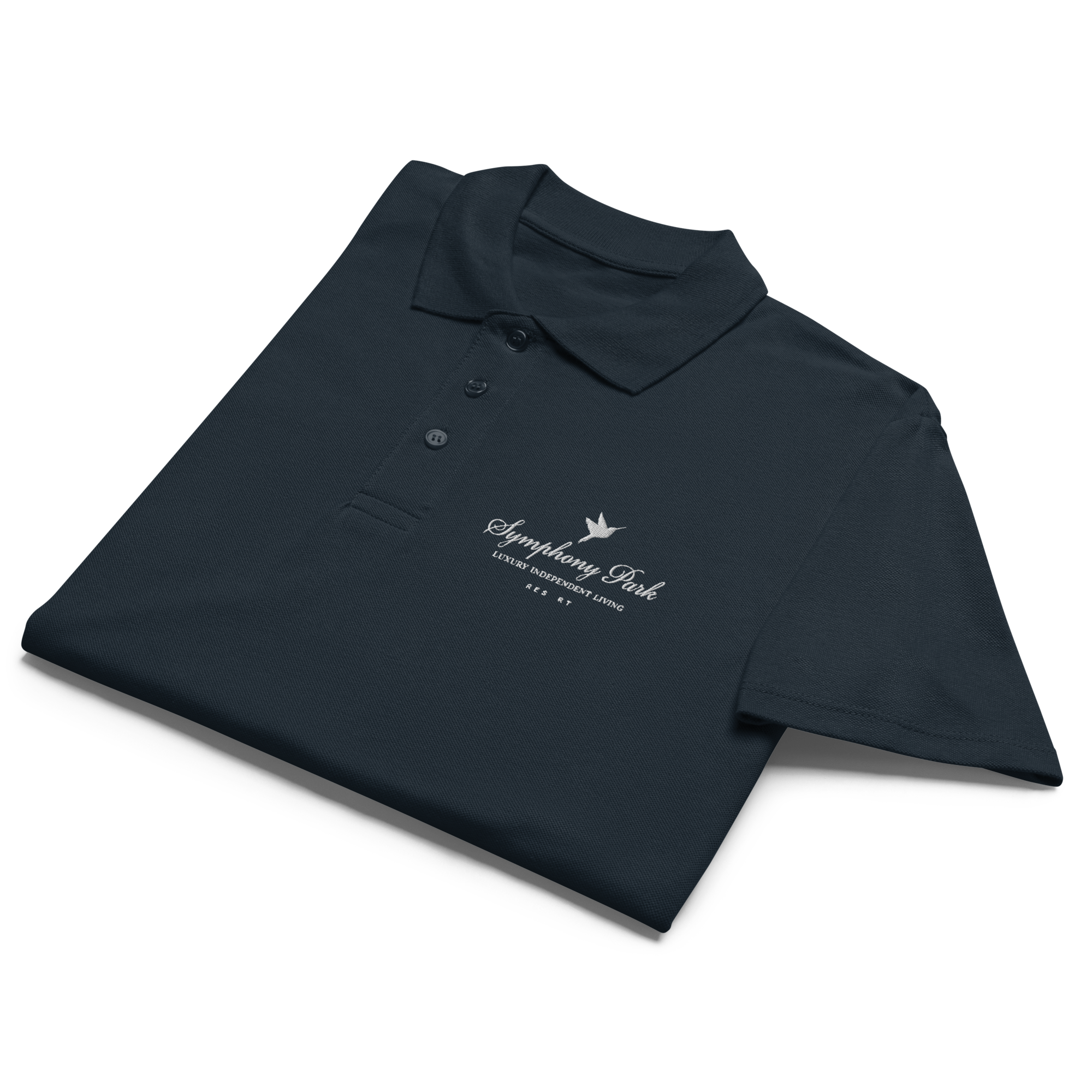 Navy Symphony Park premium pique polo, alternate view