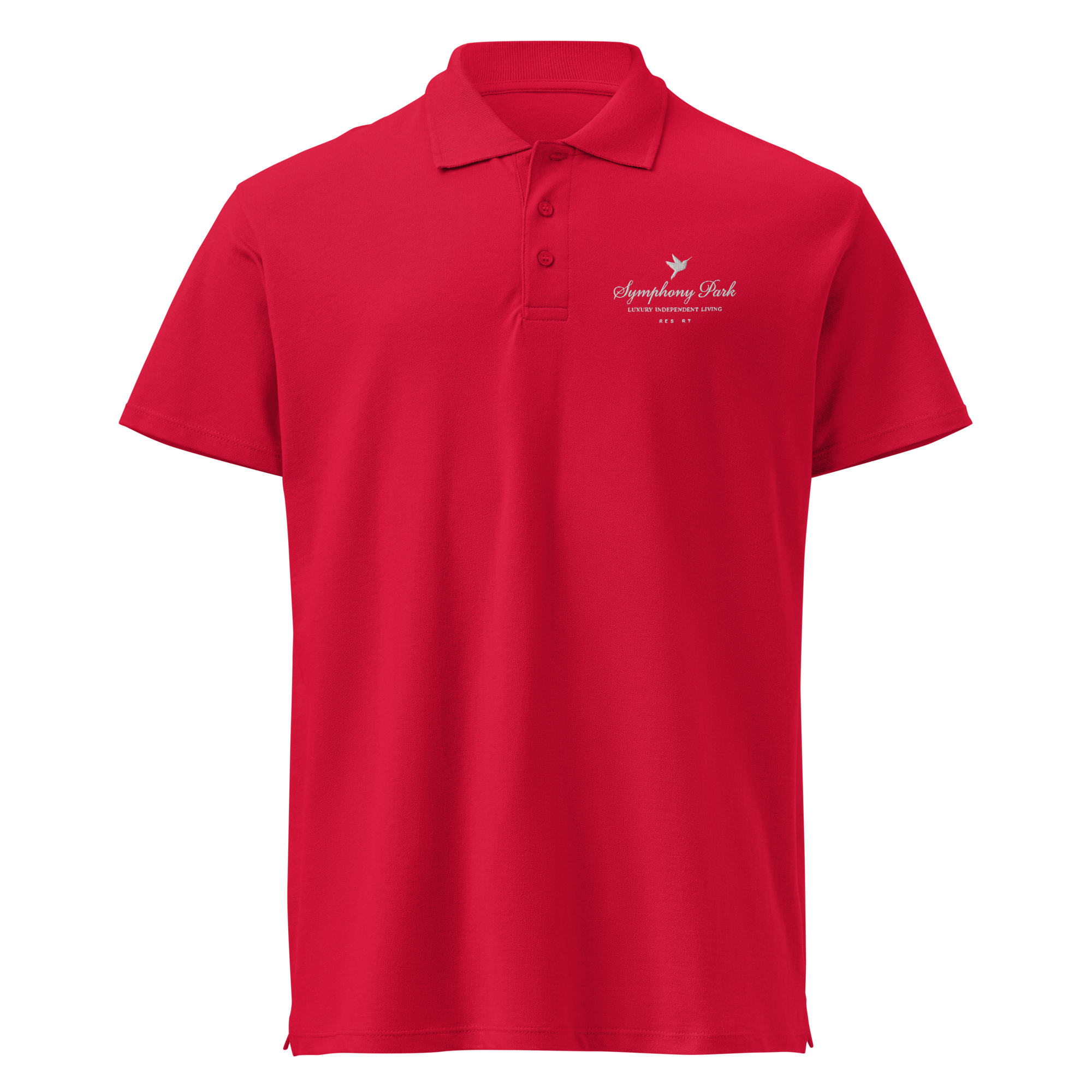Red Symphony Park premium pique polo, front