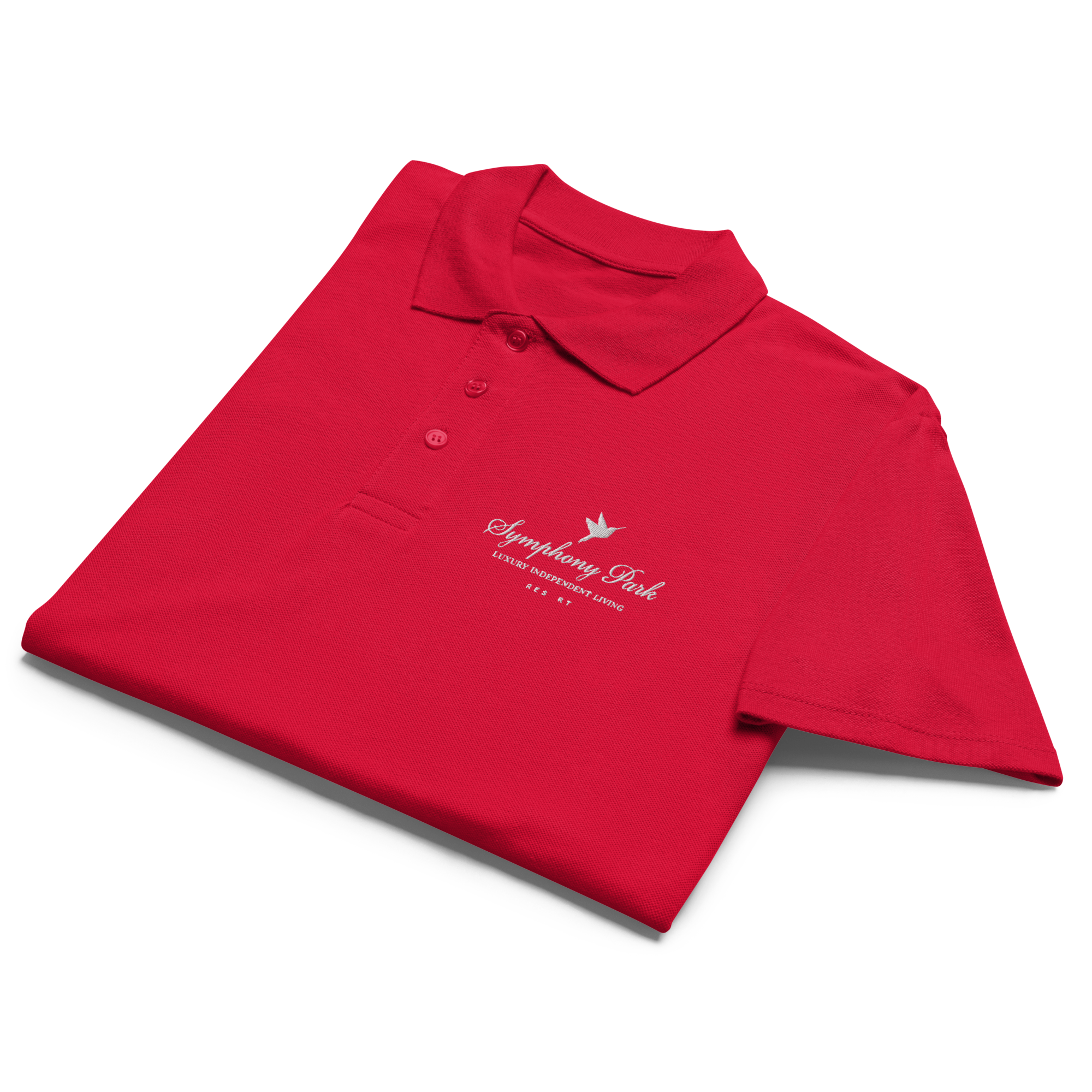 Red Symphony Park premium pique polo, alternate view