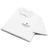 White Symphony Park premium pique polo, front detail