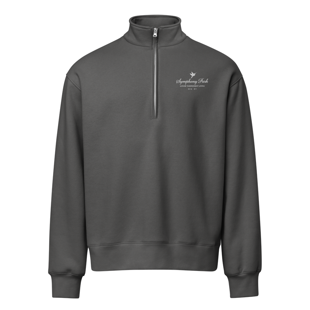 Asphalt Symphony Park mock neck half-zip, front