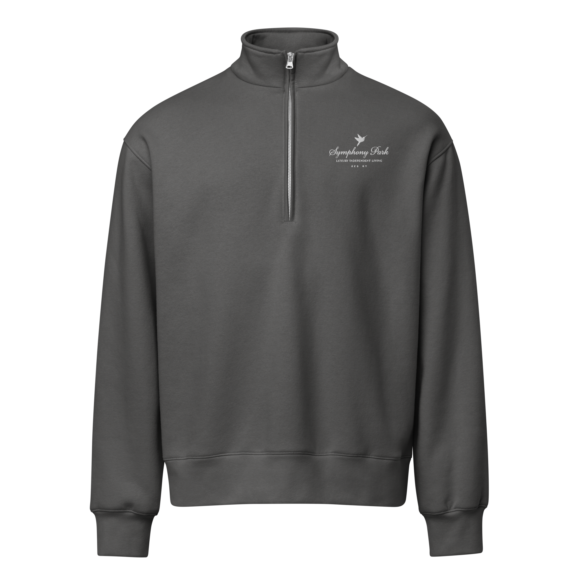 Asphalt Symphony Park mock neck half-zip, front