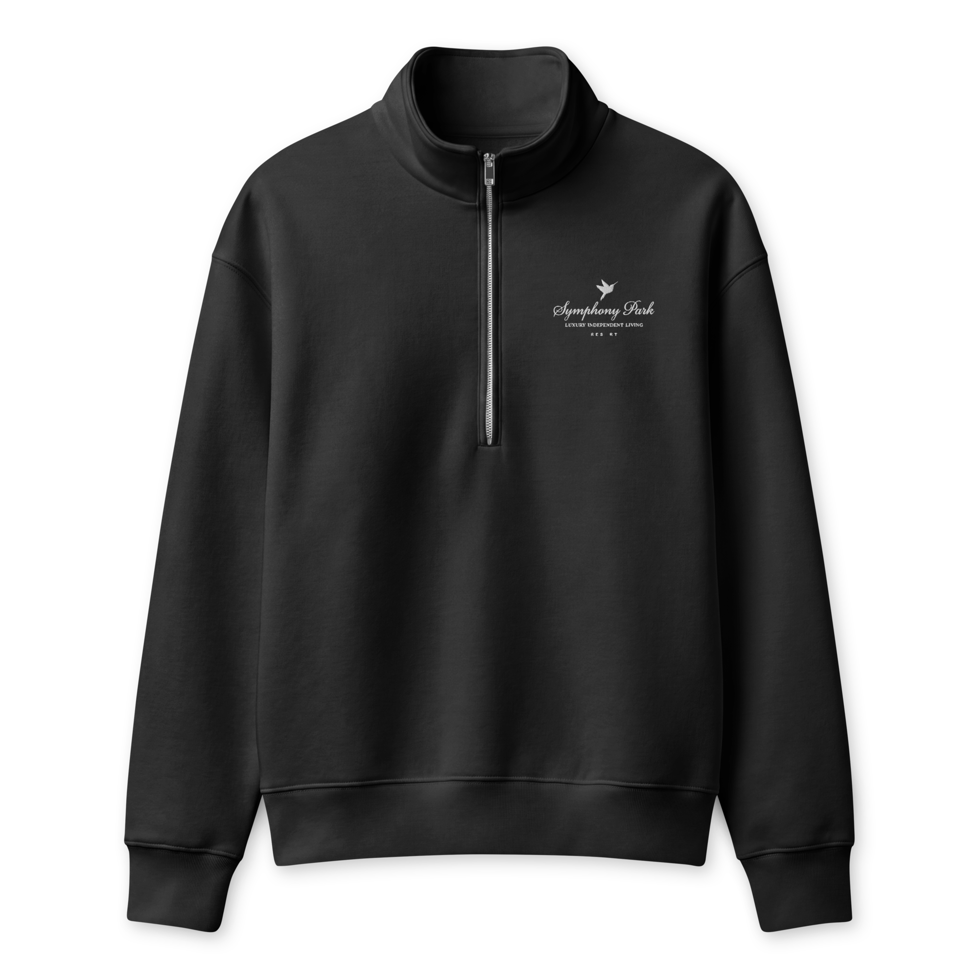 Black Symphony Park mock neck half-zip, alternate view