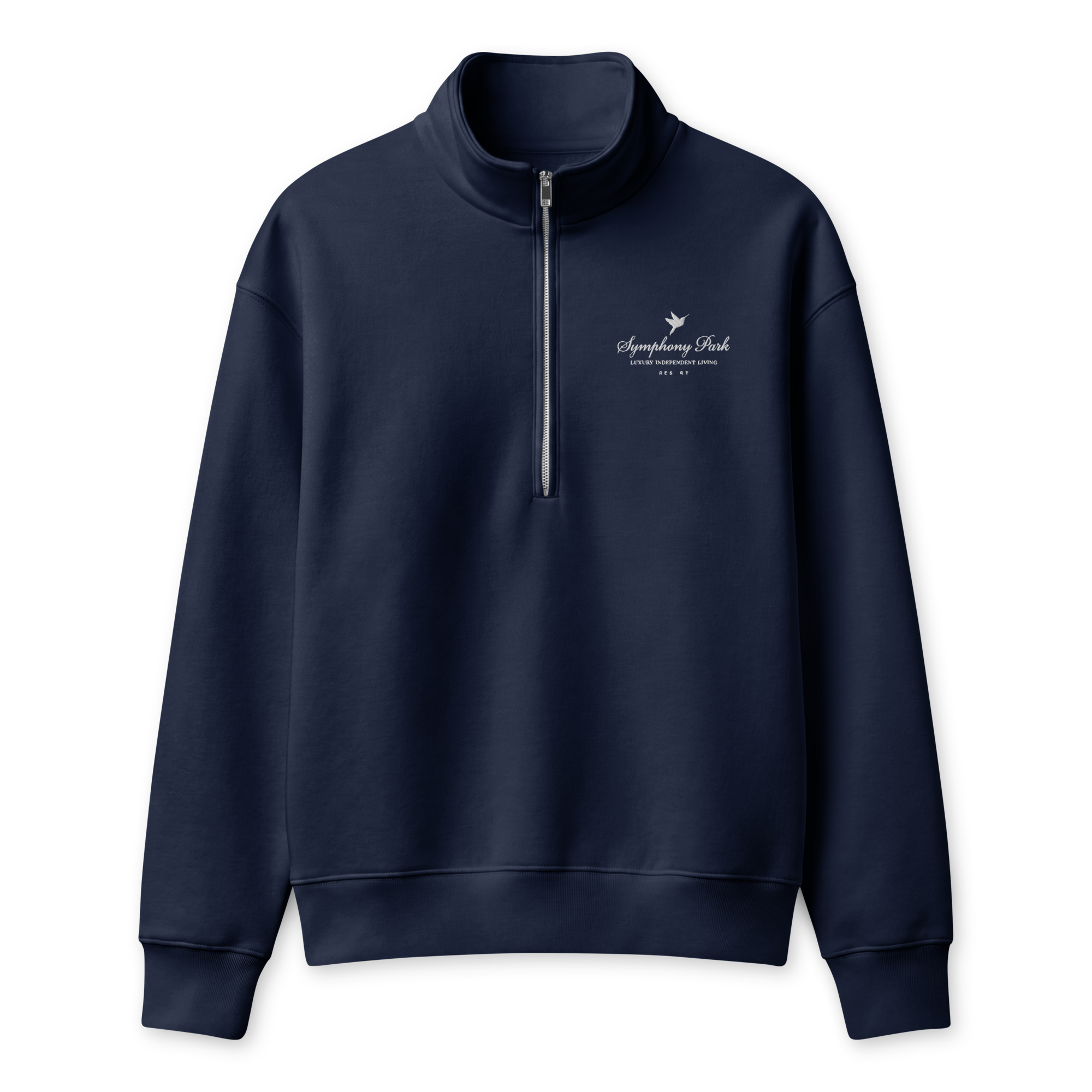 Navy Symphony Park mock neck half-zip, alternate view