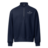 Navy Symphony Park mock neck half-zip, front