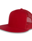 Yupoong Five-Panel Classic Mesh Trucker's Cap - Red