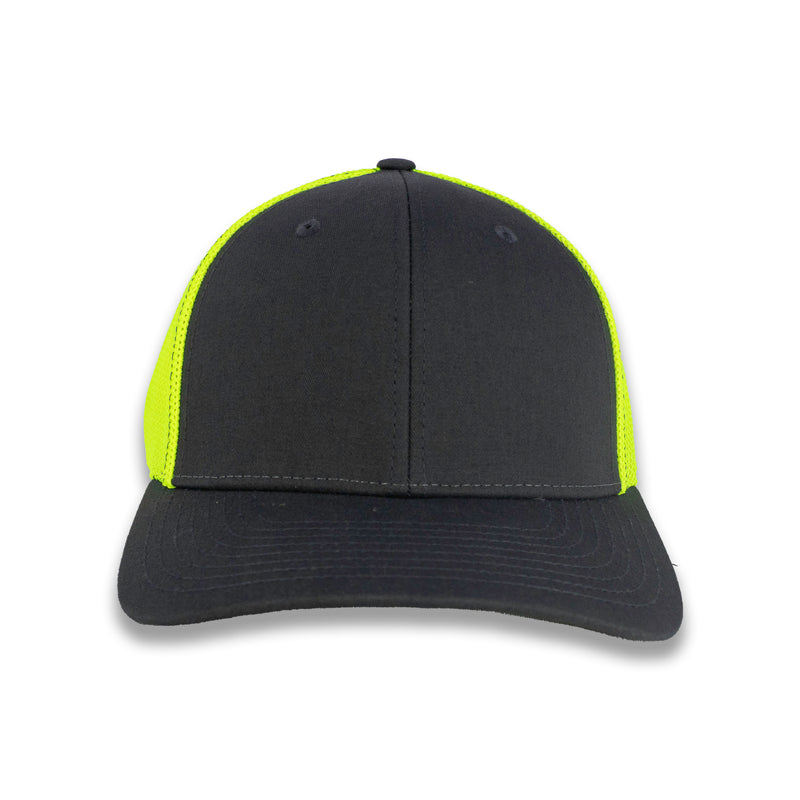 Richardson R-Flex Trucker Cap - Charcoal/Neon Yellow