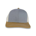 Richardson Tri-Color Twill Trucker - Heather Gray/Birch/Amber Gold