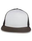 Yupoong Five-Panel Classic Mesh Trucker's Cap - Brown/White/Brown