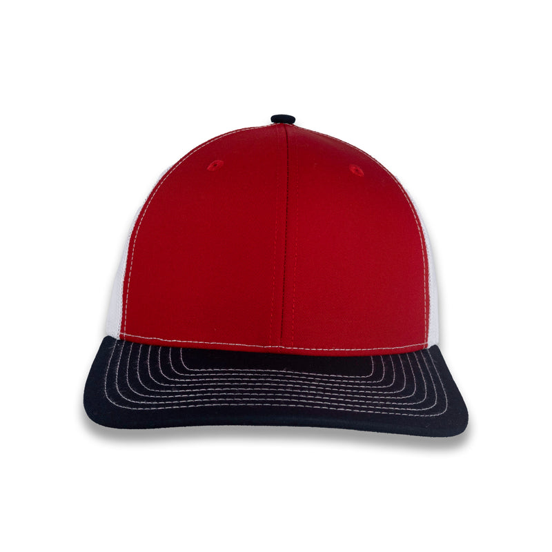 Richardson 112 Tri-Color Trucker - Red/White/Navy