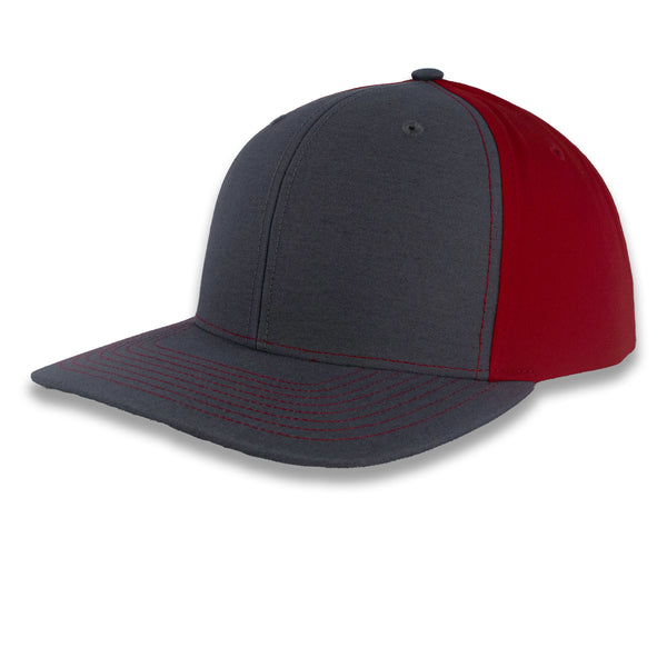Richardson Split Twill Trucker - Charcoal/Red