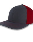 Richardson Split Twill Trucker - Charcoal/Red