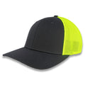 Richardson R-Flex Trucker Cap - Charcoal/Neon Yellow