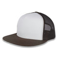 Yupoong Five-Panel Classic Mesh Trucker's Cap - Brown/White/Brown