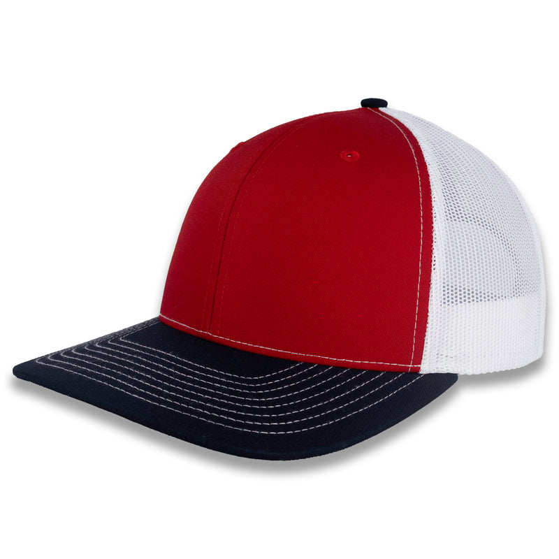 Richardson 112 Tri-Color Trucker - Red/White/Navy