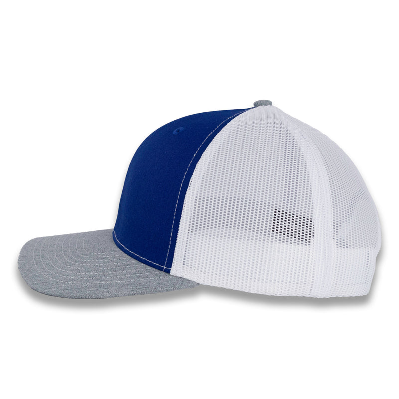 Richardson 112 Tri-Color Trucker - Royal/White/Heather Gray
