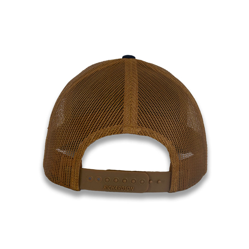 Richardson 112 Split Trucker - Navy/Carmel