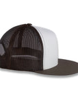 Yupoong Five-Panel Classic Mesh Trucker's Cap - Brown/White/Brown