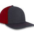 Richardson Split Twill Trucker - Charcoal/Red