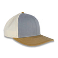Richardson Tri-Color Twill Trucker - Heather Gray/Birch/Amber Gold