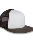 Yupoong Five-Panel Classic Mesh Trucker's Cap - Brown/White/Brown