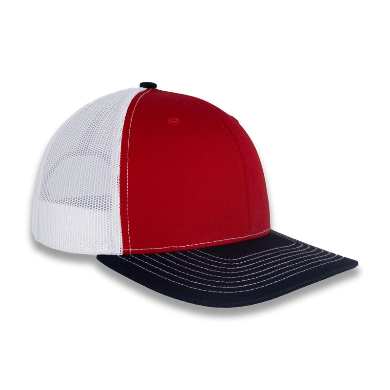 Richardson 112 Tri-Color Trucker - Red/White/Navy